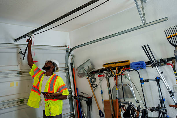 Professional Garage Door Panel Replacement technician working in Yorktown, IN